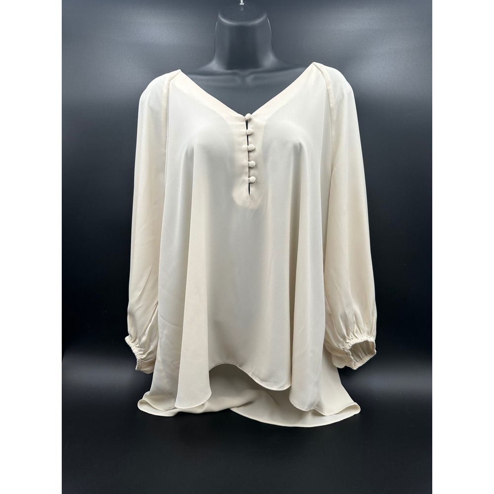 Cato EST 1946 Womens Blouse Size Small V Neck Long‎ Sleeve Button Up Casual